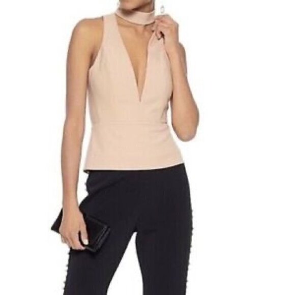 MICHELLE Mason nude structured choker top - Picture 1 of 6